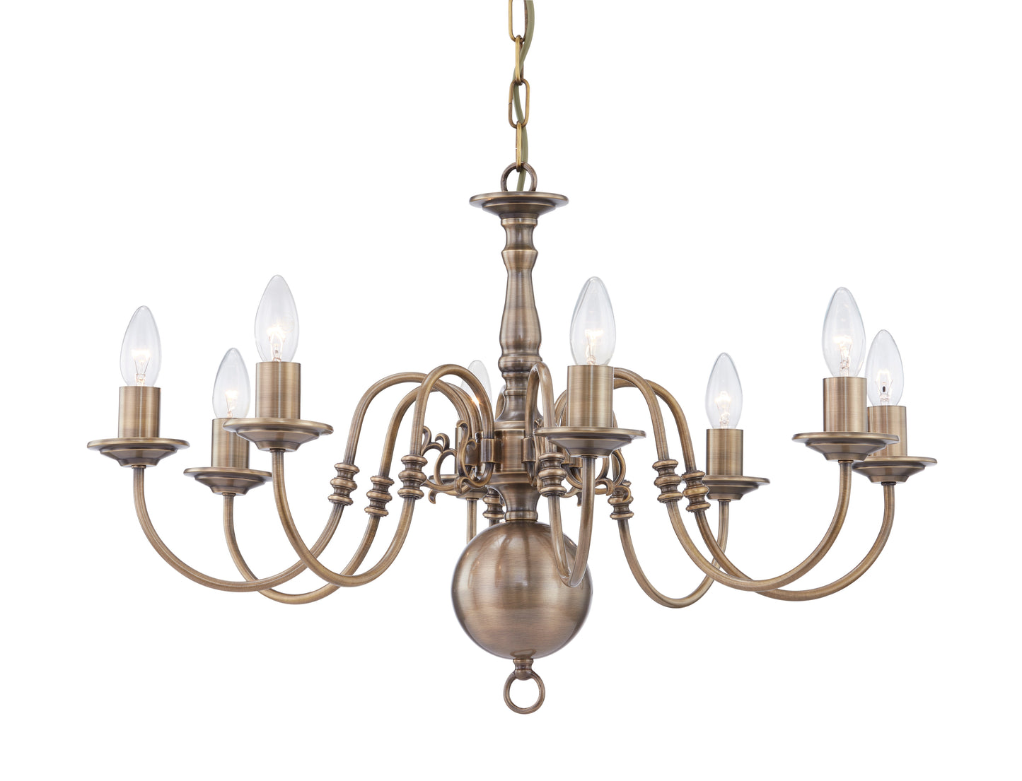 Williamsburg 8-Light Chandelier - Custom Made in Copper--polished brass finish