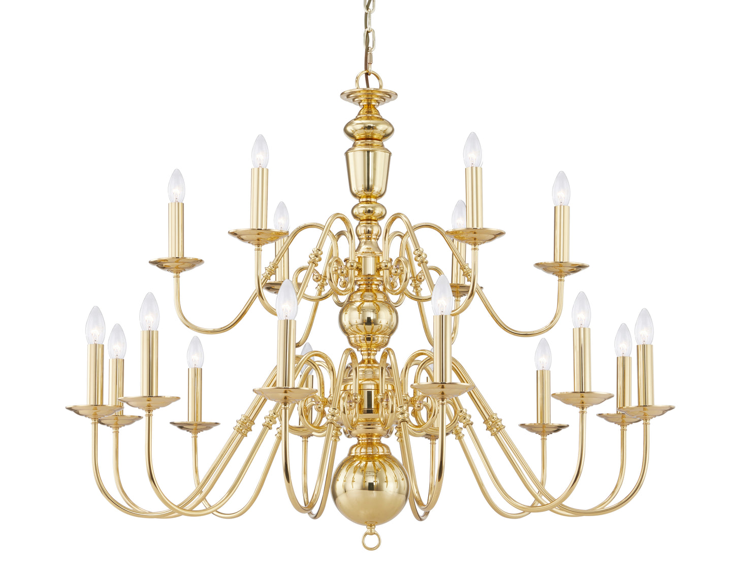 Williamsburg 18-Light Chandelier - Custom Made in Copper--polished brass finish