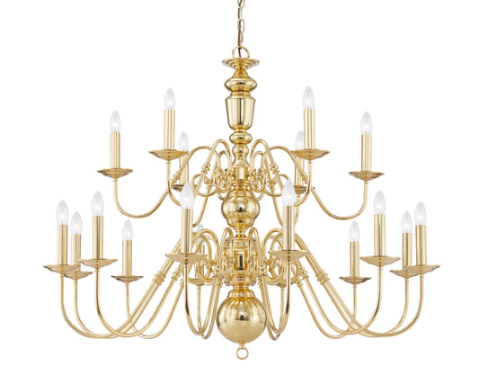 Williamsburg 18-Light Chandelier - Custom Made in Copper--polished brass finish