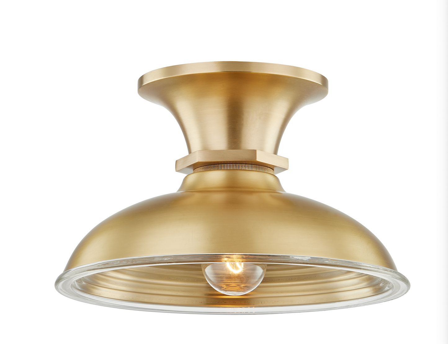 Custom Dual-Use Copper Ceiling Light & Wall Sconce with Clear Glass Shade (MOQ: 300 Units)